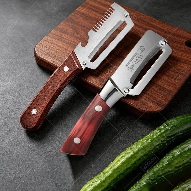 Kitchen Gadgets Vegetable Cutter - WXCOO Pengupas Baja Tahan Karat 2-in-1,