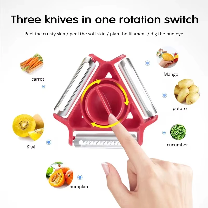 Kitchen Gadgets Vegetable Cutter - 1PC Trio Peeler Set Pengupas Sayuran
