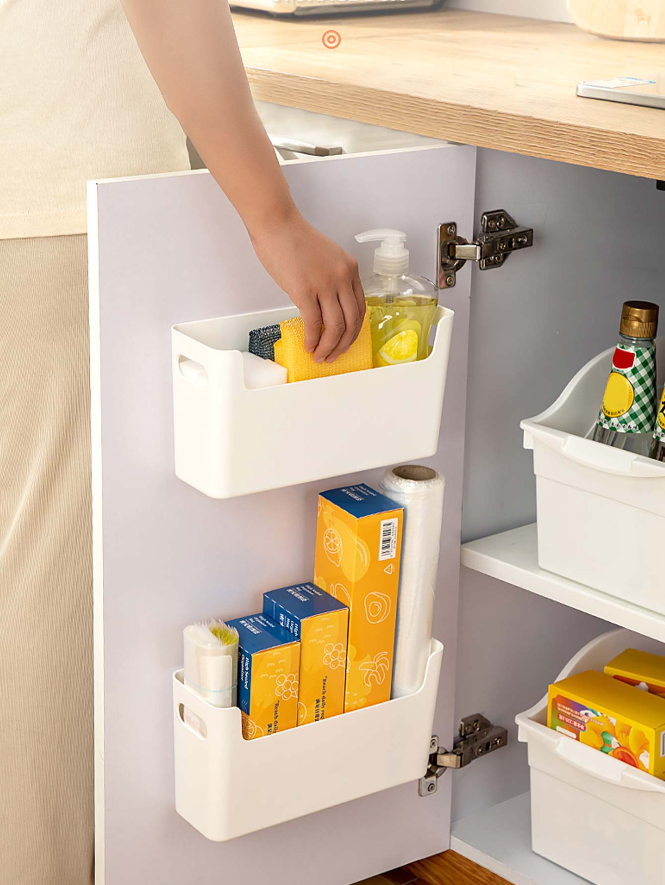 Kitchen Gadgets Gifts - Kotak Penyimpanan Dinding Plastik Tanpa Paku,