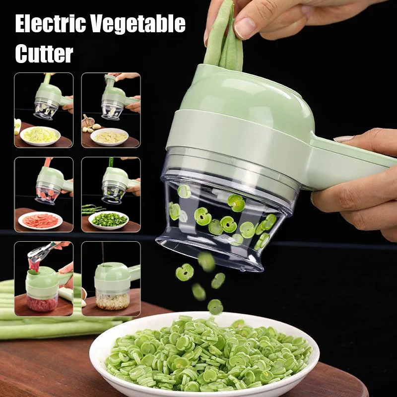 Kitchen Gadgets Garlic - 4 IN 1 Pemotong Sayuran Elektrik