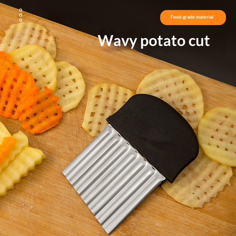 Kitchen Gadgets Vegetable Cutter - Pemotong Keripik Kentang Bergelombang dari Baja