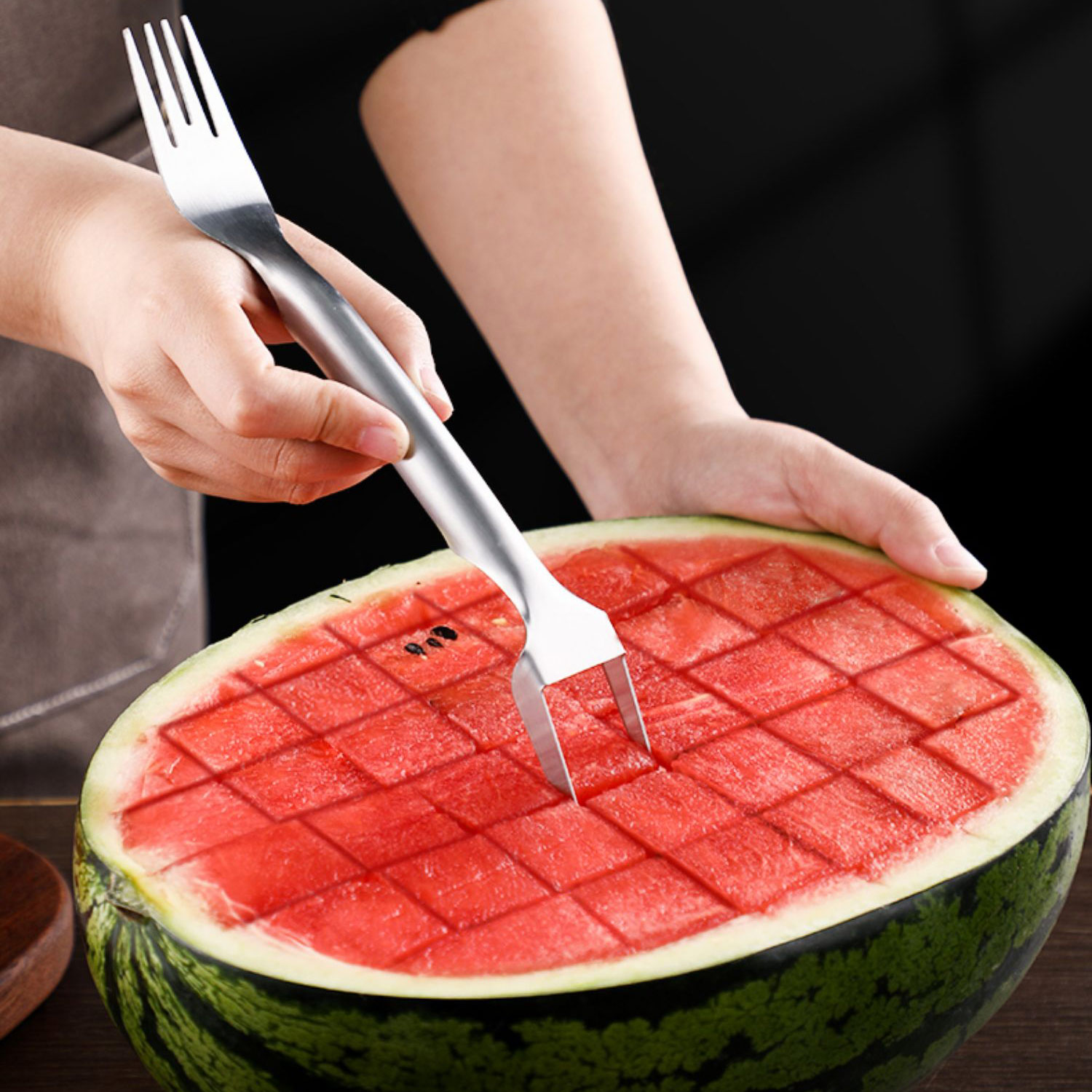Garpu pengiris semangka 2In1 p - Kitchen Gadgets Dropshipping ulasan dan harga