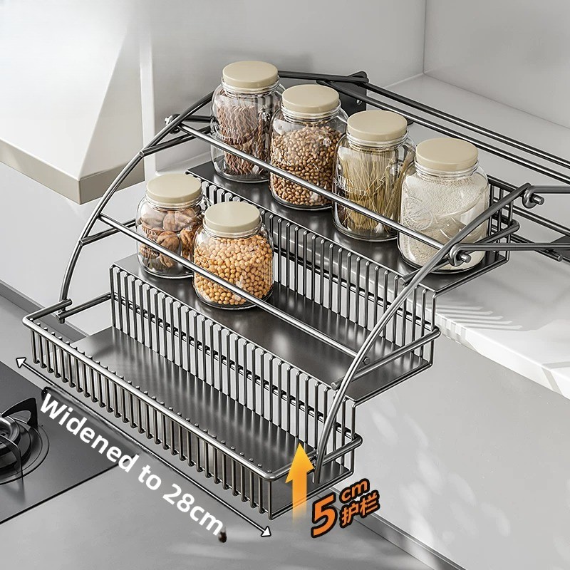 Keranjang Tarik Naik di Lemari - Kitchen Gadgets Cabinet ulasan dan harga